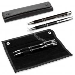 Set de scris negru in husa asortata